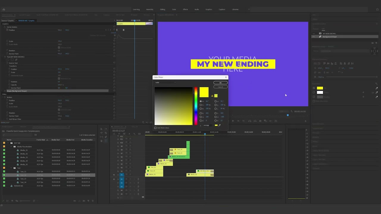 How to edit the Powerful Quick Snappy Intro Template in Premiere Pro