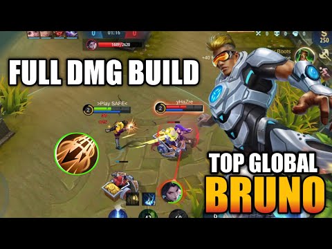 BRUNO FULL DAMAGE BUILD!! THE NEW INSPIRE - TOP GLOBAL BRUNO GAMEPLAY ~ MOBILE LEGENDS BANG BANG