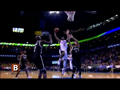 Reggie Jackson Dunks on Brook Lopez