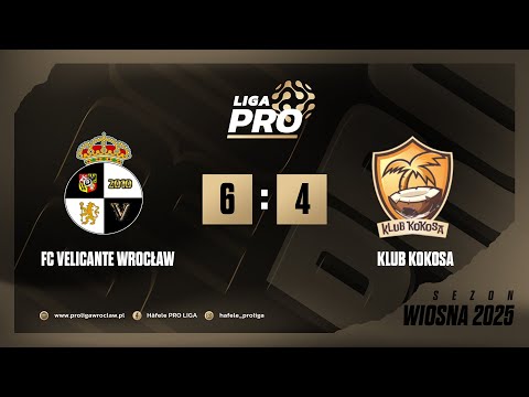 Skrót | FC VELICANTE WROCŁAW - KLUB KOKOSA 6:4, Sezon Wiosna 2025, Häfele PRO Liga, 02.04.2025