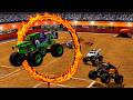 5 BIG MONSTER TRUCK VS Police In JAM Arena Color Slide BeamNG Drive
