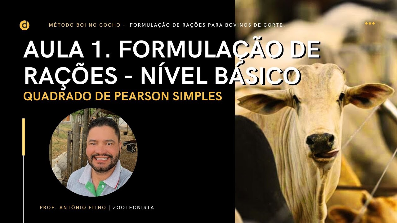 Aula 1. Formulação de Rações  -  Nível Básico / Quadrado de Pearson Simples.