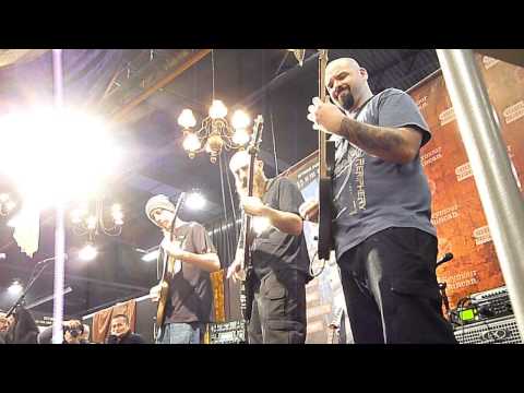 Keith Merrow, Jeff Hughell and Wes Hauch jamming at the SeymourDuncan Booth NAMM 2013