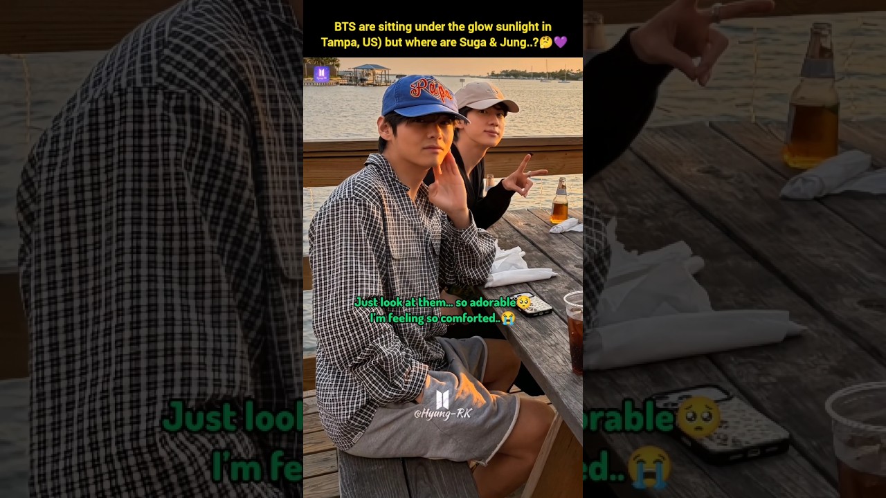 BTS are enjoying under the glow sunlight in Tampa, US😍💜 #v #jk #rm #jin #jimin #jhope #shorts #bts