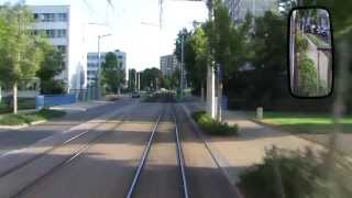 preview picture of video 'Fahrerkabinenmitfahrt mit Rückspiegel Linie 3 - 2007 - Gera und seine Straßenbahn'