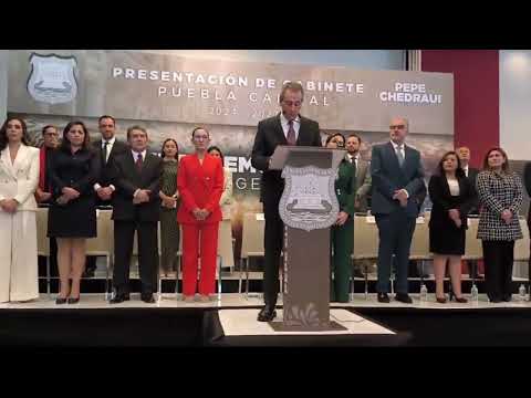 Video: José Chedraui presidente municipal electo de Puebla presenta a su gabinete para el periodo 2024 2027