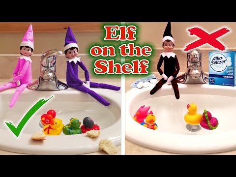 Purple & Pink Elf on the Shelf - Good Elves vs Evil Elf Feeding the Ducks! Day 30