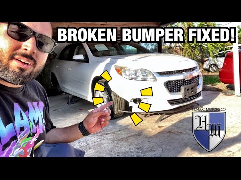 COLLISION REPAIR: 2014 CHEVROLET MALIBU BROKEN FRONT BUMPER FIXED, PAINTED, INSTALLED - HARD TO FIND