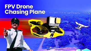 Fpv Drone chasing Lazy Cat pusher RC plane