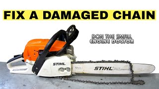 HOW-TO Fix A Burred Chainsaw Chain That Came Off The Bar