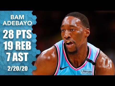 Bam Adebayo drops 28 points, 19 rebounds in Heat vs. Hawks | 2019-20 NBA Highlights