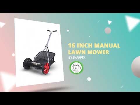 Sharpex Lawn Mower with Grass Catcher Classic Push Reel 16-Inch
