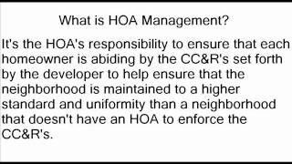What is HOA management?