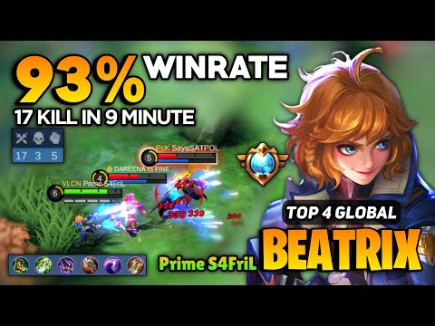 93% WINRATE! Beatrix Best Build 2022 [ Top Global Beatrix Gameplay ] By Prime S4FriL - Mobile Legend