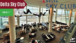 DELTA SKY CLUB @ SEATTLE TACOMA AIRPORT | QUICK LOUNGE REVIEW | GOOD F&B  | FREE AMEX ACCESS