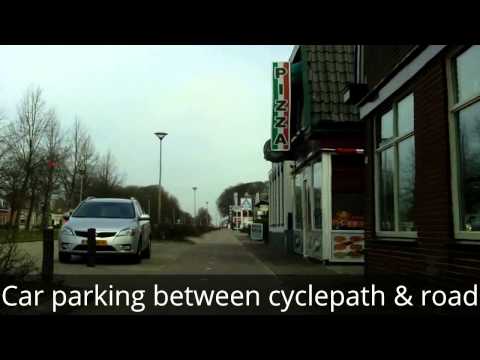A "strip" layout which is safe for cycling. No "dooring".