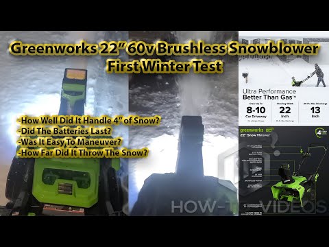 Greenworks Pro 60V 22" Brushless Cordless Snow Blower (Single Stage), (2) 5.0Ah Batteries and Dual Port Charger Included video review thumbnail