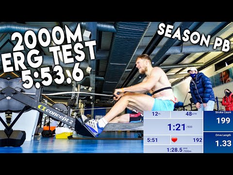 5:53.6 2000m Row Erg Test | Season PB | December 2020