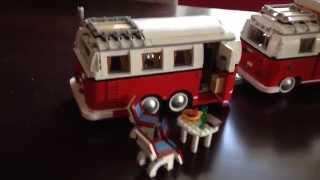 preview picture of video 'Lego (MOC) Eigenbau Custom 10220 Bulli Gespann mit 2 Achser Wohnanhänger!'