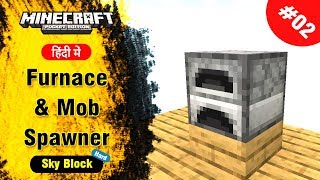 SkyBlock #2 - Hostile Mob Farm/Spawner &amp;  Furnace - Minecraft PE | in Hindi | BlackClue Gaming
