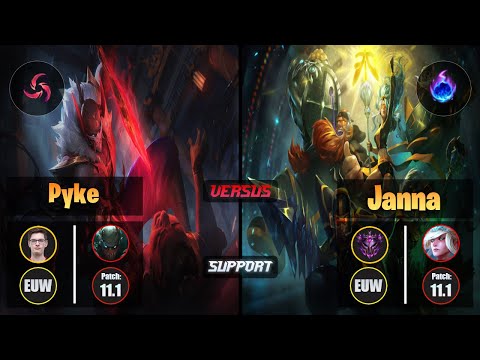 Mikyx PYKE (Support) [Hail of Blades] VS JANNA - Master EUW Patch 11.1