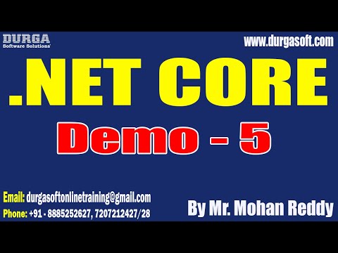 Tutoriels .NET CORE || Démo - 5 || par M. Mohan Reddy le 07/10/2022 à 20h IST