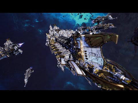 Imperial Navy vs Tau Protector Fleet - Skalgrim Mod - Massive Battle - Battlefleet Gothic Armada 2