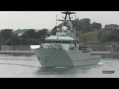 HMS SEVERN P282 LEAVES DEVONPORT NAVAL BASE AT DEVILS POINT - 8th June 2020