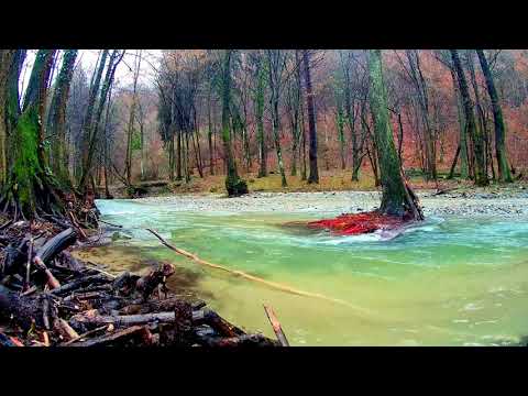 (4K HDR) Soothing Winter River-White Noise-Relaxing Nature-Sleep Sounds-10 Hours- White Noise Sleep.