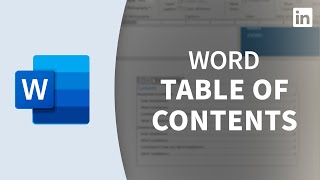 Word Tutorial - Generate a table of contents