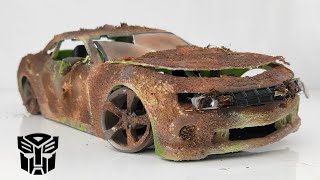 Restoration Abandonned Chevy Camaro Transformer Model Car - American Bumblebee Muscle Car