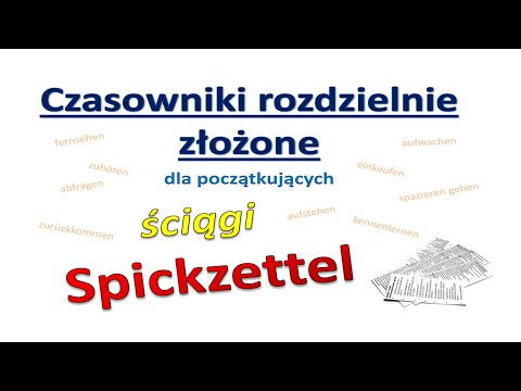Czasowniki rozdzielnie złożone - lista czasowników - Ściąga - Niemiecki dla początkujących #14