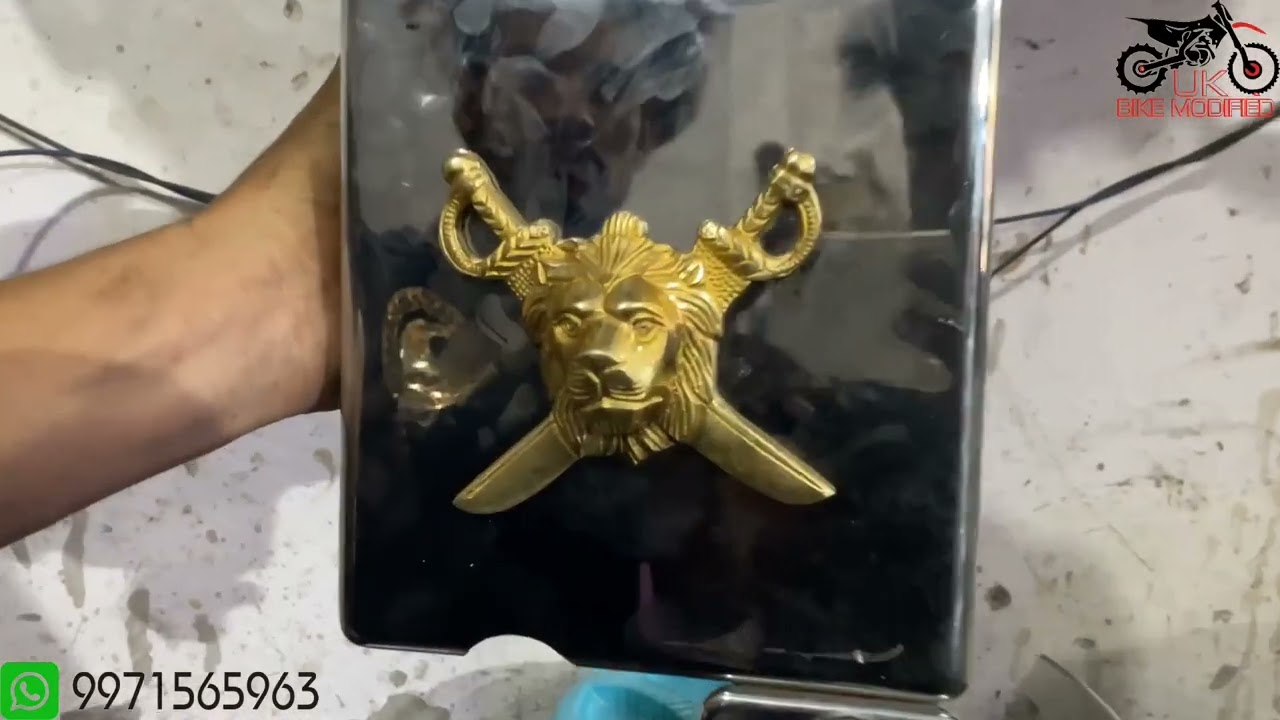 Brass Accessories Tiger face for royal Enfield Install and Modified