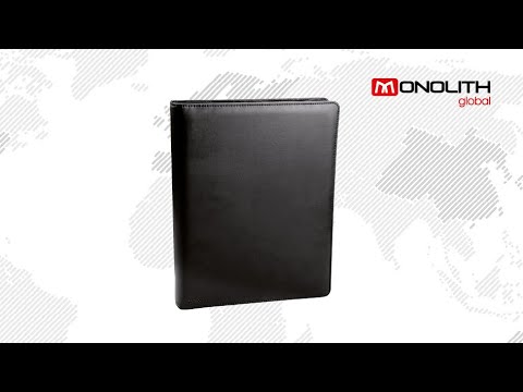 Leather look ringbinder folio with calculator A4 (2827)