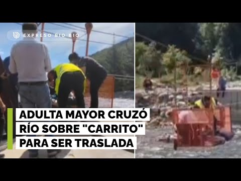 Adulta mayor cruzó río sobre "carrito" para ser traslada tras accidente en Yungay