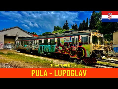 Cab ride Pula -  Lupoglav (Croatian Railways / Istria) - train drivers view in 4K
