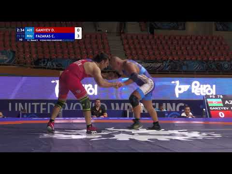 Round 2 FS - 78 kg: D. GANIYEV (AZE) v. C. FAZAKAS (ROU)