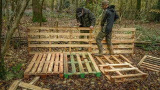 Building in the Woods using Free Recycled Pallets