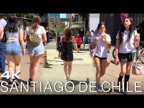Santiago De Chile. 4K Walk 🇨🇱 Day Tour