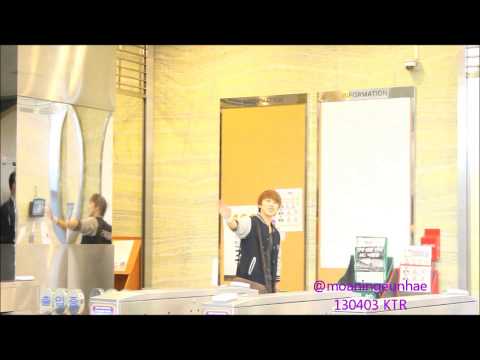 130403 Sungmin and Ryeowook at KBS Lobby After Sukira