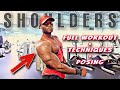 HOW TO: SHOULDER WORKOUT (Get ROUNDER BASEBALL Shoulder Caps) | Full Workout/Tips/Bodybuilding Poses