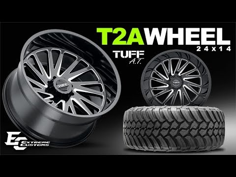 24x14 Tuff T2A Wheel --- 35x13.5R24 AMP Mud Terrain M/T Tire