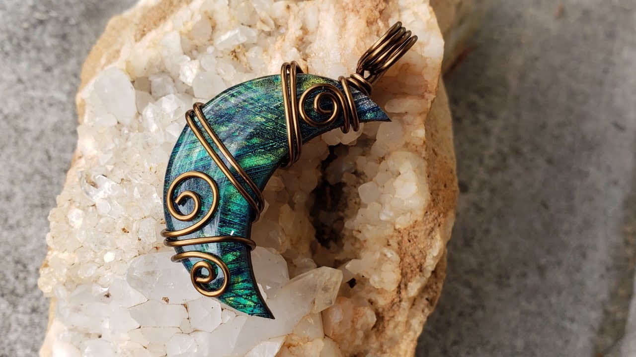Wire wrapped crescent moon pendants