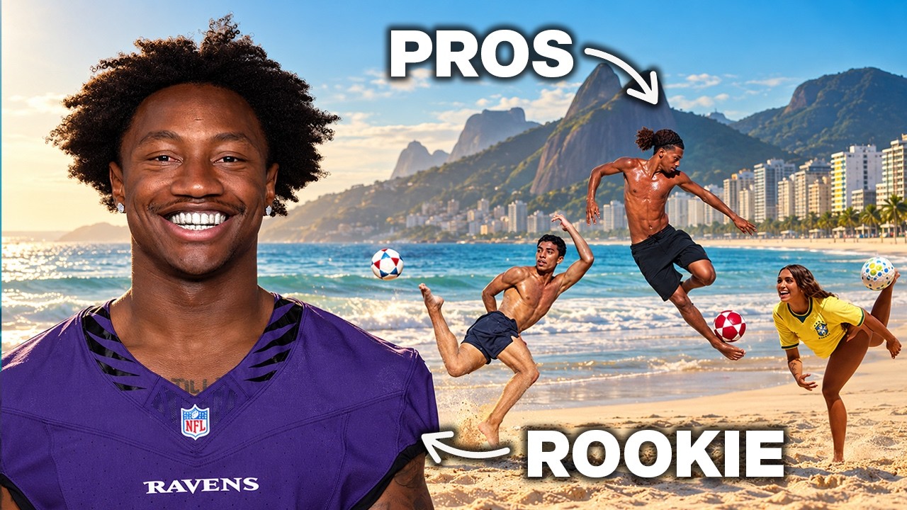 Zay Flowers vs. IMPOSSIBLE Brazilian beach sports challenge