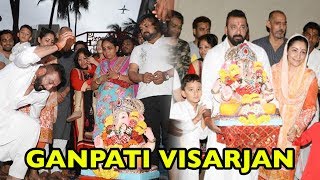 Sanjay Dutt And Family Celebrates Ganpati Visarjan