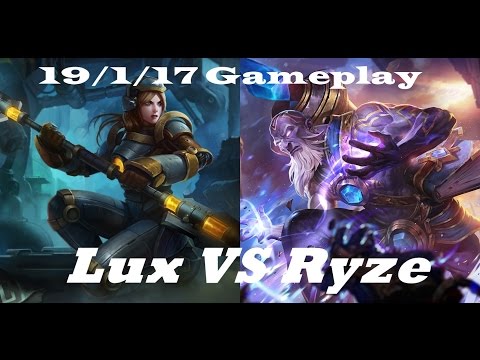 Lux vs Ryze / Dereceli / Orta Koridor / Sezon 7 / Full Oynanış - Bu ne hasar!!!