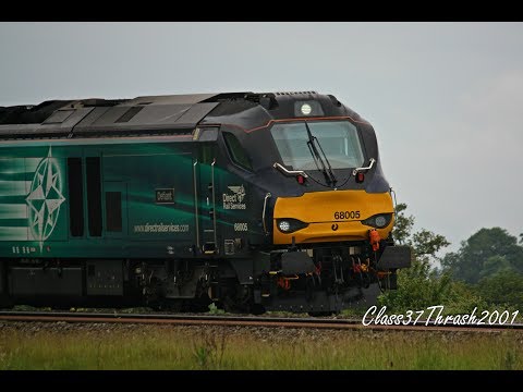 DRS class 68s on the nuclear flasks through Tredington 2017