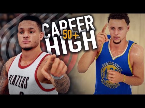 NBA 2K16 MyCAREER PC - CAREER HIGH 50+Points Against Warriors! THREE 360 DUNKS IN 1 GAME!?