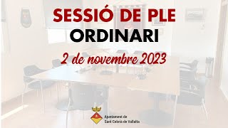 Ple Municipal Ordinari 2 de novembre 2023