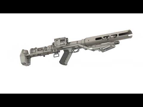 StarWars E-11D Prop modeled with Autodesk Fusion 360